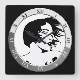 Hairdressers-beauty salon square wall clock