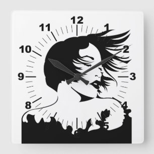 Hairdressers-beauty salon square wall clock