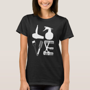 Hairdressers Love Hairdryer Scissors Barber Hair B T-Shirt