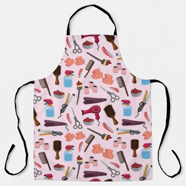 hairdressing KIT seamless pattern Apron (Front)