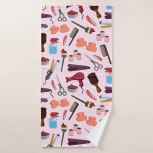 hairdressing KIT seamless pattern Bath Towel