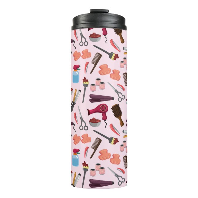 hairdressing KIT seamless pattern Thermal Tumbler (Front)