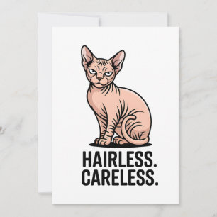 Hairless Careless Sphynx Cat Attitude Art Holiday Card