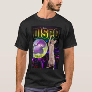 Hairless Sphynx Cat at the Disco  Dancing Cat T-Shirt