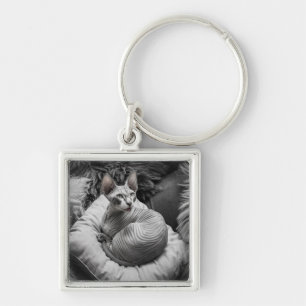 Hairless Sphynx Cat Key Ring