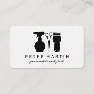Hairspray Bottle, Shears, Clippers Business Card