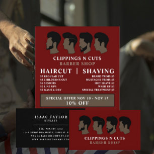 Hairstyles, Men's Barbers Business Card