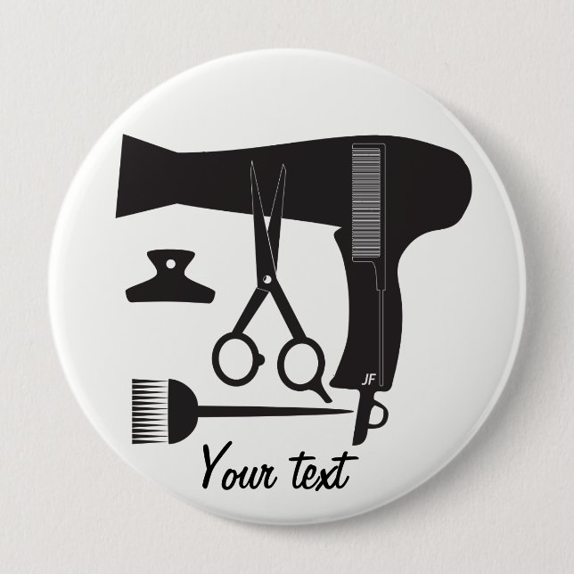Hairstyles tools 10 cm round badge (Front)