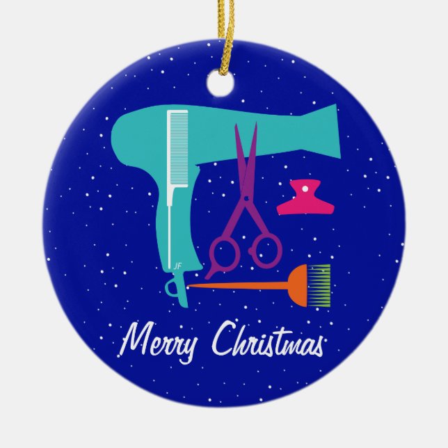 Hairstyles tools ceramic tree decoration (Front)