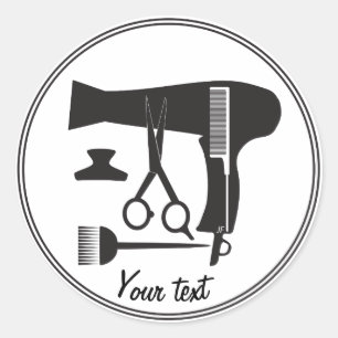 Hairstyles tools classic round sticker