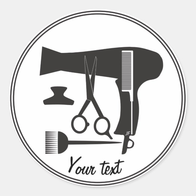 Hairstyles tools classic round sticker (Front)