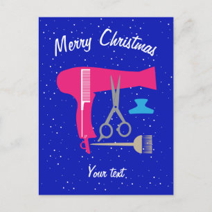 Hairstyles tools holiday postcard