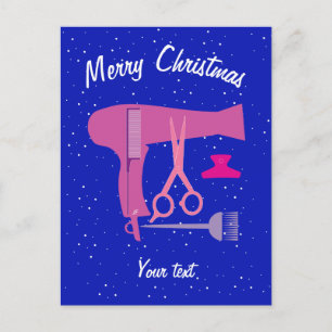 Hairstyles tools holiday postcard