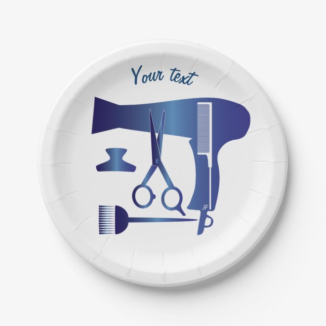 Hairstyles tools paper plate (Front)