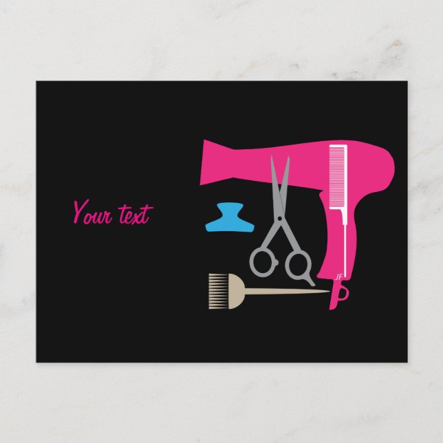 Hairstyles tools postcard (Front)