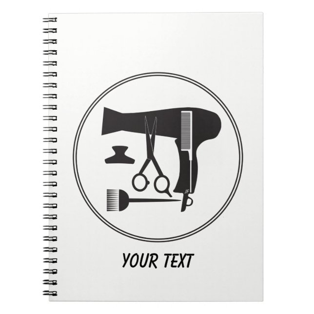 Hairstyles tools spiral notebook (Front)