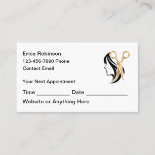 Hairstylist And Hair Styling Appointment Cards