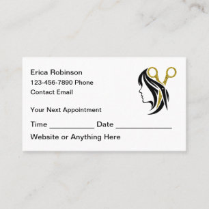 Hairstylist And Hair Styling Appointment Cards