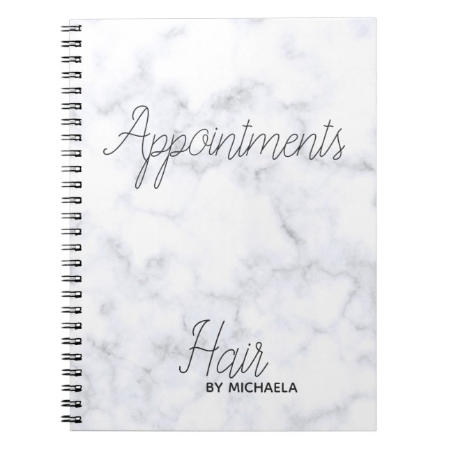 hairstylist appointment book marble grey grey (Front)