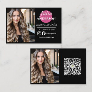 Hairstylist Business Card:photo small business Business Card
