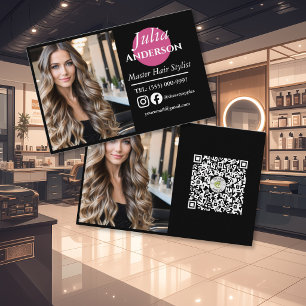 Hairstylist Business Card:photo small business Card