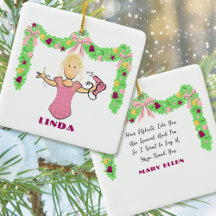 Hairstylist Cartoon Budget Thank You Christmas