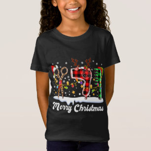 Hairstylist Christmas Buffalo Plaid Red Hairdresse T-Shirt