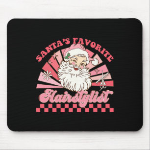 Hairstylist Christmas Santa Claus Vintage Xmas Hai Mouse Pad