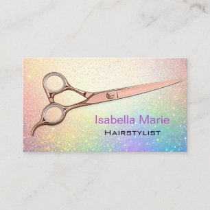 Hairstylist Colourful Glitter Business Card