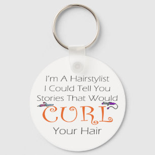 Hairstylist Curl Hair Key Ring