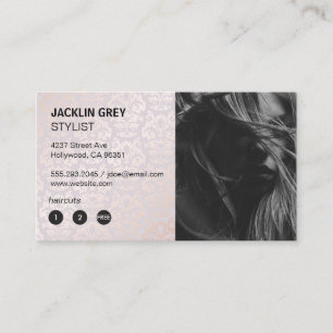 Hairstylist Damask Chic Pattern Loyalty Card