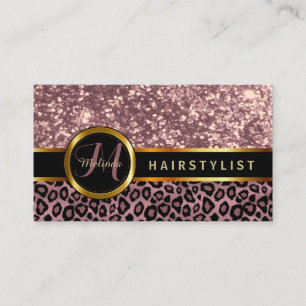 Hairstylist Dusty Rose Gold Glitter Appointment Card