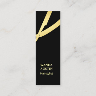 Hairstylist  Elegant Chic Faux Gold Razor Qr Code  Mini Business Card