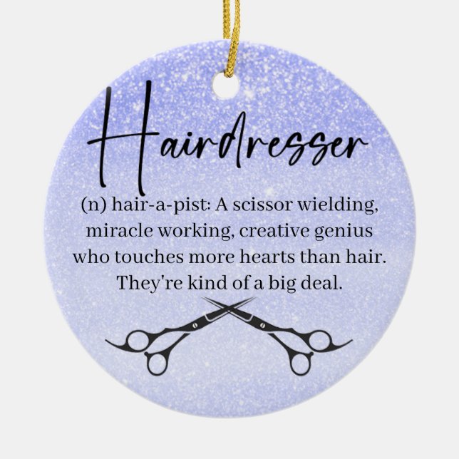 Hairstylist Gift Idea Ceramic Ornament (Front)