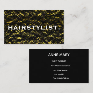 Hairstylist Golden Black White Gold Abstract Spa Business Card