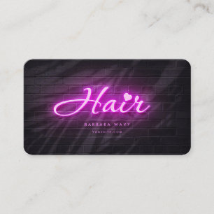 Hairstylist Hair Beauty Salon Neon Pink Business Card