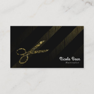 Hairstylist Hair Dresser Scissors Gold & Black Business Card