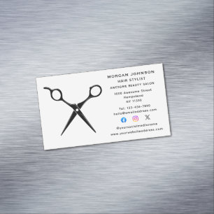 Hairstylist Hairdresser Beautician Social Media Magnetic Business Card