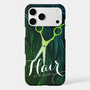 Hairstylist Hairdresser Beauty Green Gold Scissors