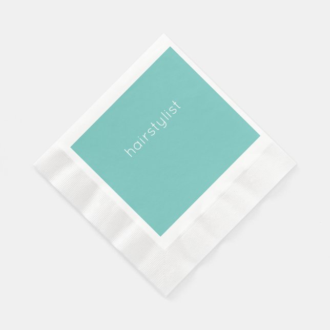 Hairstylist Hairdresser Teal Office Business Shop Napkin (Corner)