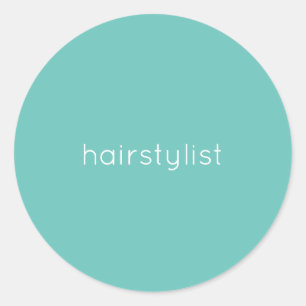 Hairstylist Hairdresser Teal Office Shop Spa Salon Classic Round Sticker