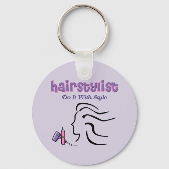 Hairstylist Key Ring (Front)