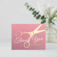 Hairstylist Makeup Salon Modern Pink Gold Scissors