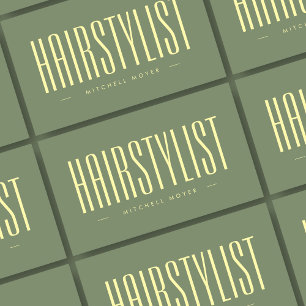 Hairstylist Modern Sage Green Business Card