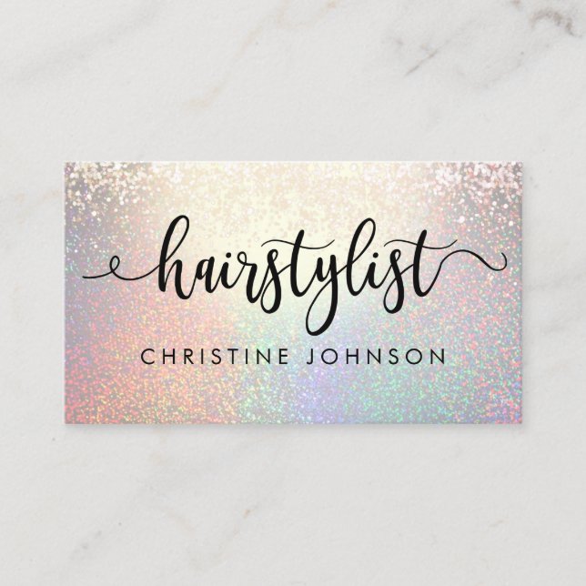 hairstylist modern script business card (Front)