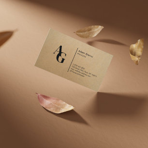 Hairstylist Monogram Kraft  Business Card