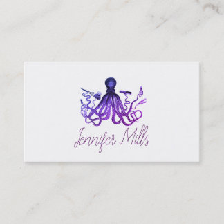 hairstylist octopus hair stylist punk vintage business card