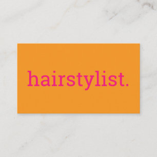 Hairstylist Orange Pink Colourful Hair Spa Script Business Card