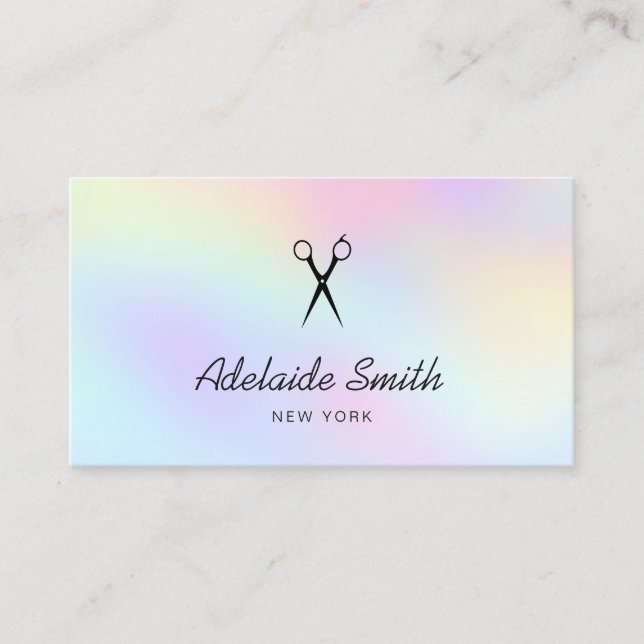 hairstylist pastel colours business card (Front)