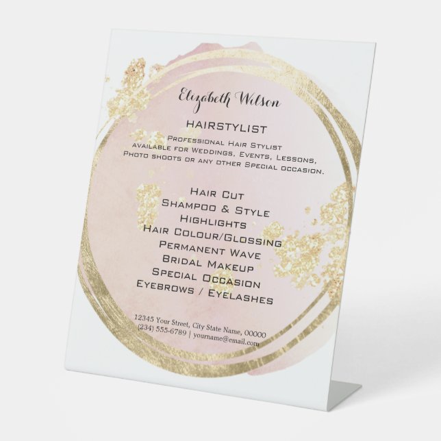 hairstylist  pedestal sign (Front)